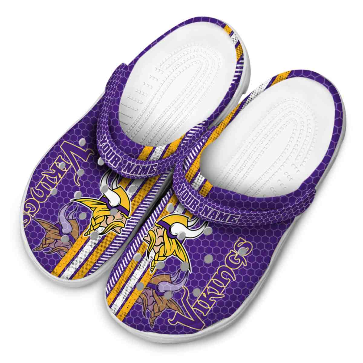 Merchidea Minnesota Vikings NFL Sport Crocs Crocband Clogs Shoes Comfortable For Men Women and Kids