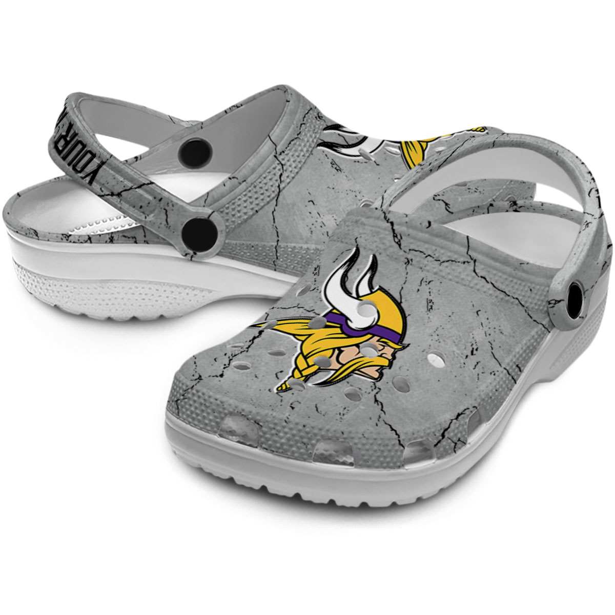 Merchidea Minnesota Vikings NFL Sport Crocs Crocband Clogs Shoes Comfortable For Men Women and Kids