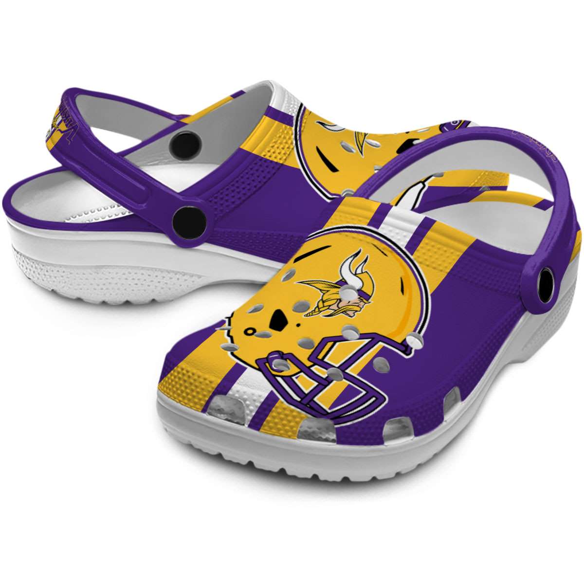 Merchidea Minnesota Vikings NFL Sport Crocs Crocband Clogs Shoes Comfortable For Men Women and Kids