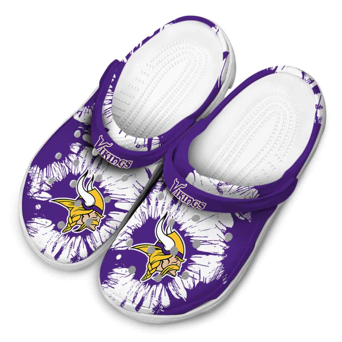 Merchidea Minnesota Vikings NFL Sport Crocs Crocband Clogs Shoes Comfortable For Men Women and Kids