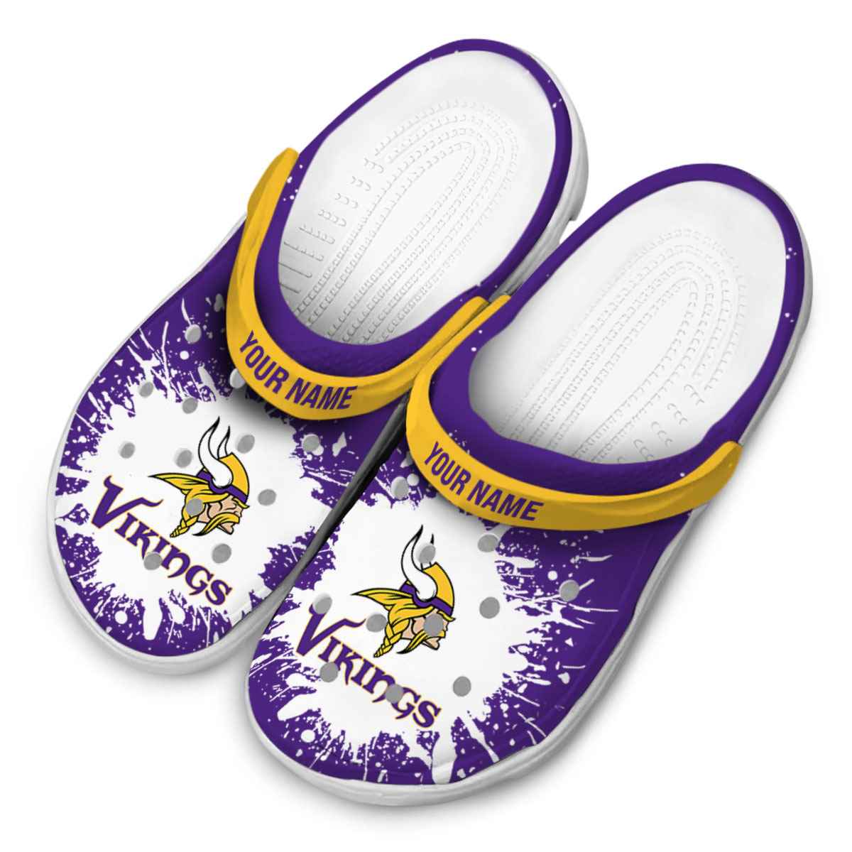 Merchidea Minnesota Vikings NFL Sport Crocs Crocband Clogs Shoes Comfortable For Men Women and Kids