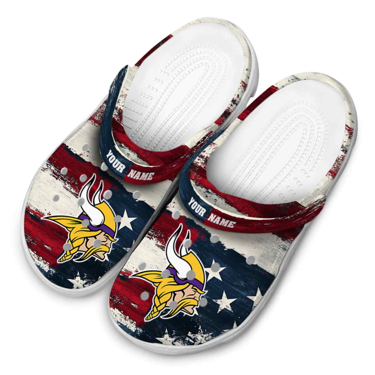 Merchidea Minnesota Vikings NFL Sport Crocs Crocband Clogs Shoes Comfortable For Men Women and Kids