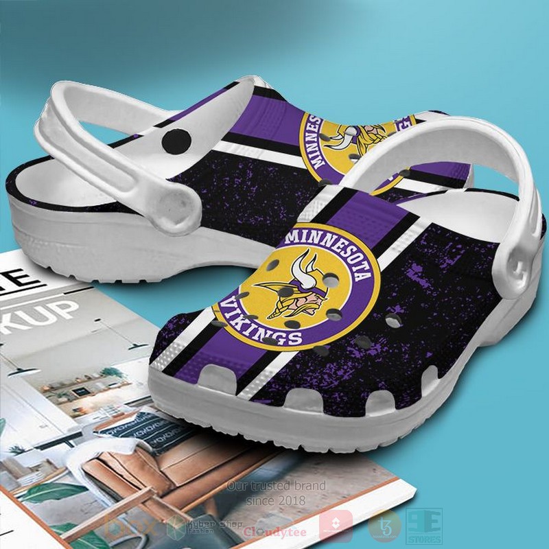 Merchidea Minnesota Vikings NFL Sport Crocs Crocband Clogs Shoes Comfortable For Men Women and Kids
