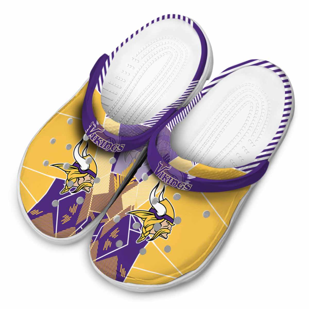 Merchidea Minnesota Vikings NFL Sport Crocs Crocband Clogs Shoes Comfortable For Men Women and Kids