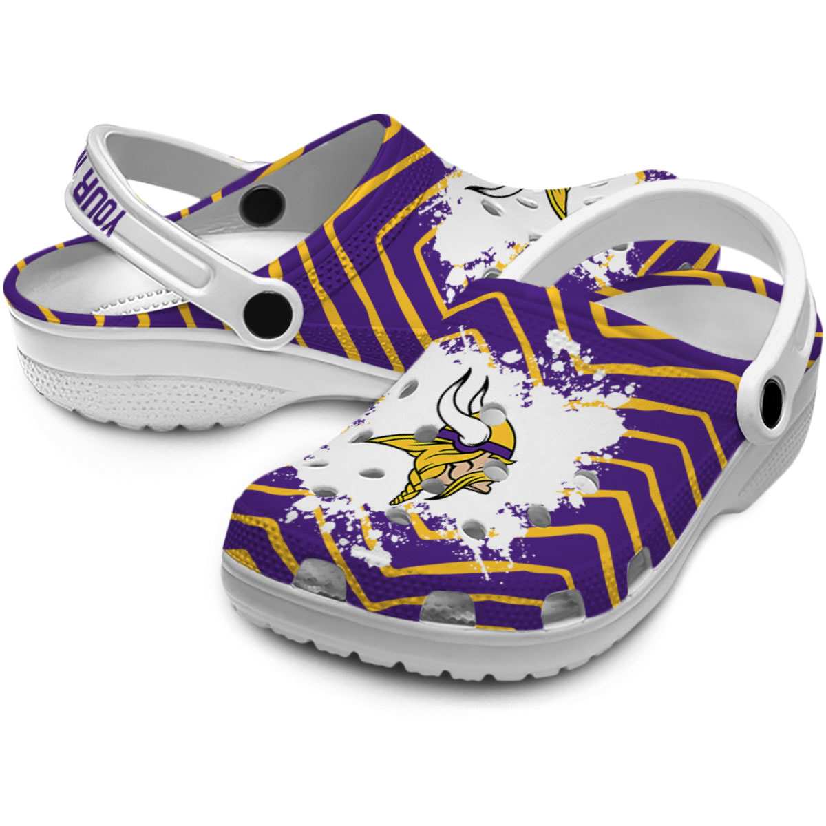 Merchidea Minnesota Vikings NFL Sport Crocs Crocband Clogs Shoes Comfortable For Men Women and Kids