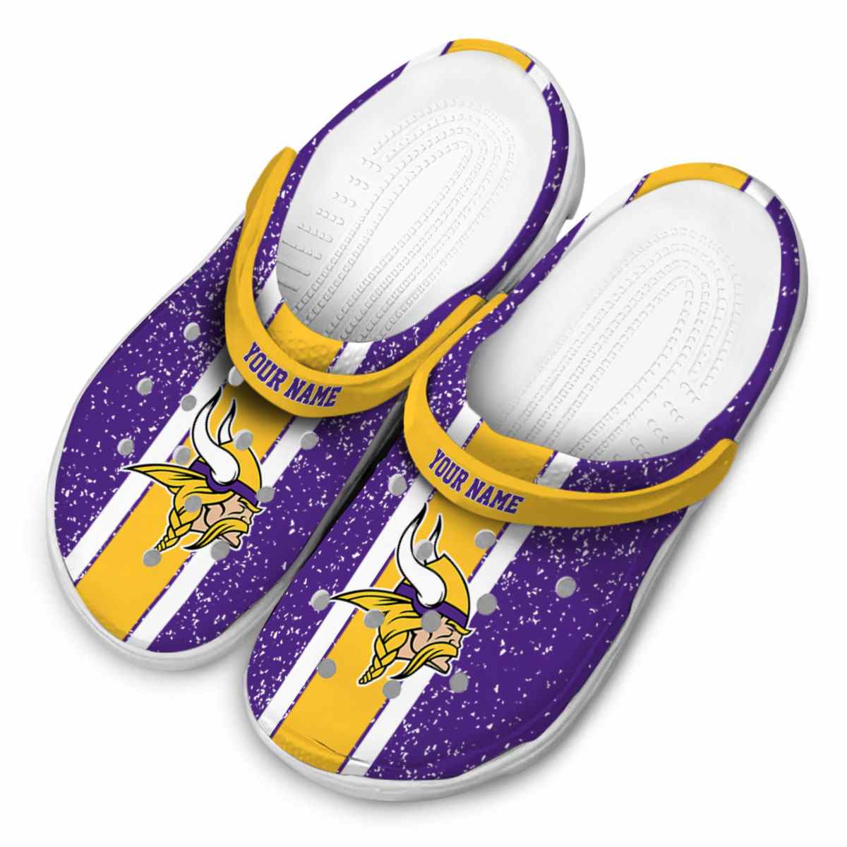 Merchidea Minnesota Vikings NFL Sport Crocs Crocband Clogs Shoes Comfortable For Men Women and Kids
