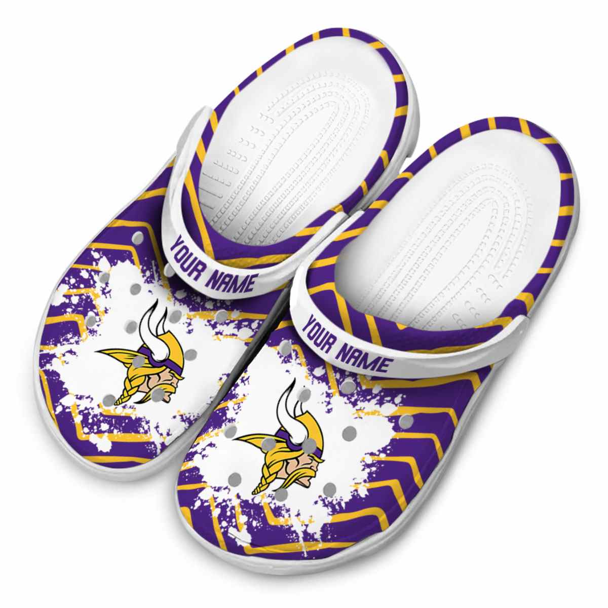 Merchidea Minnesota Vikings NFL Sport Crocs Crocband Clogs Shoes Comfortable For Men Women and Kids
