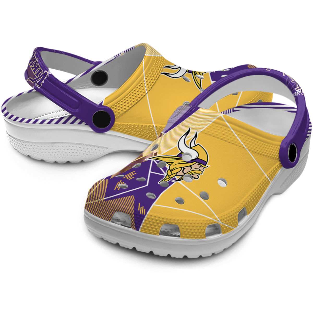 Merchidea Minnesota Vikings NFL Sport Crocs Crocband Clogs Shoes Comfortable For Men Women and Kids