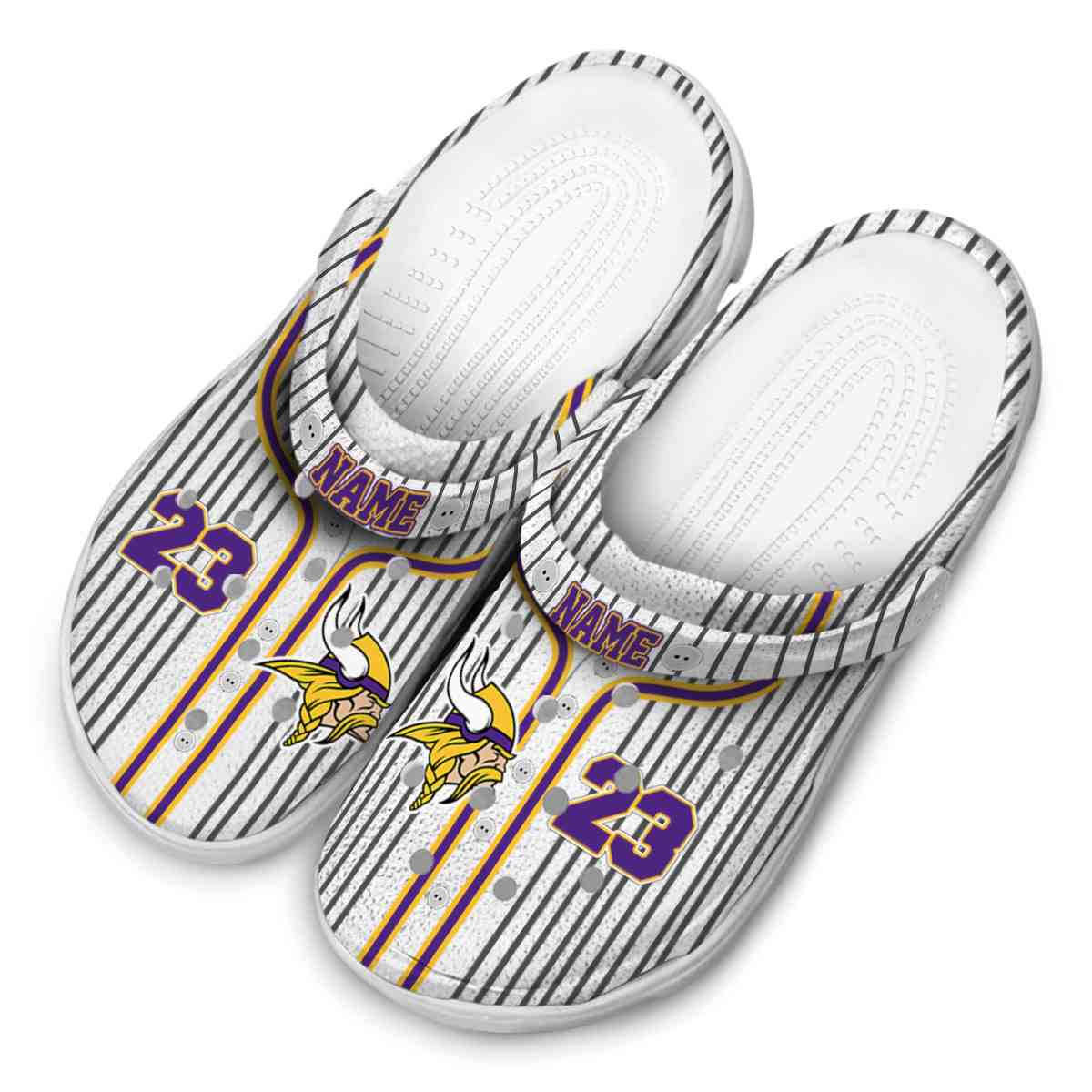 Merchidea Minnesota Vikings NFL Sport Crocs Crocband Clogs Shoes Comfortable For Men Women and Kids