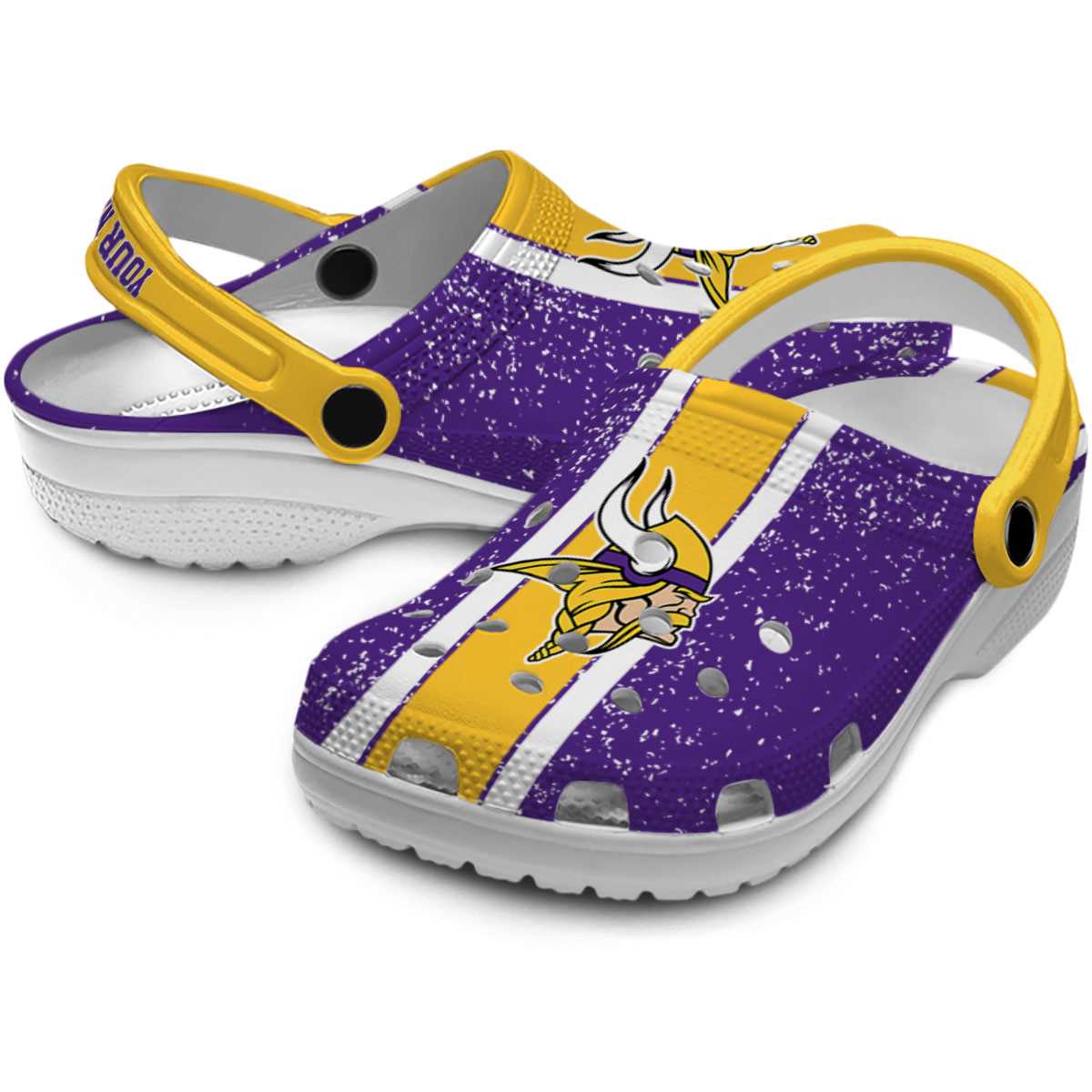 Merchidea Minnesota Vikings NFL Sport Crocs Crocband Clogs Shoes Comfortable For Men Women and Kids