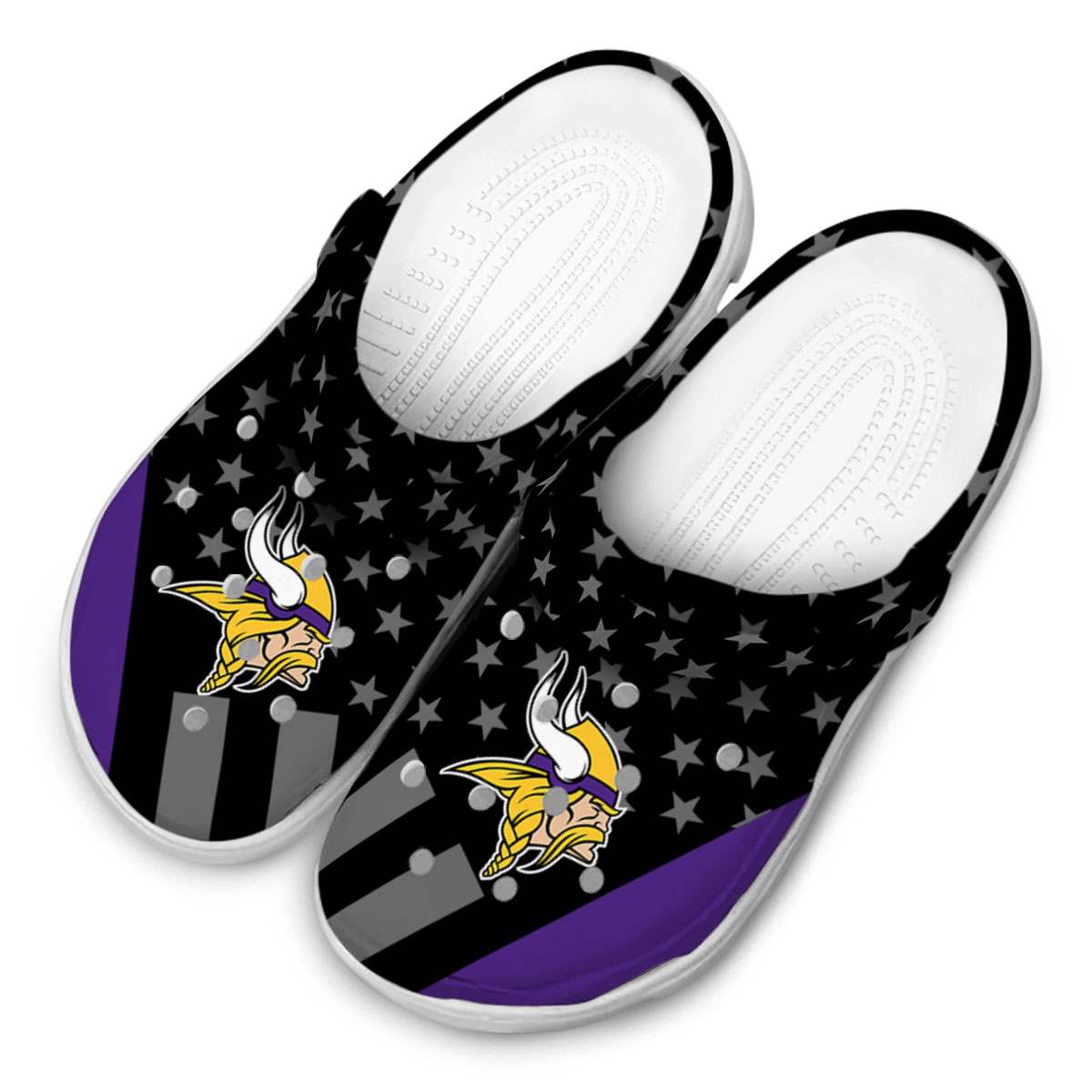 Merchidea Minnesota Vikings NFL Sport Crocs Crocband Clogs Shoes Comfortable For Men Women and Kids