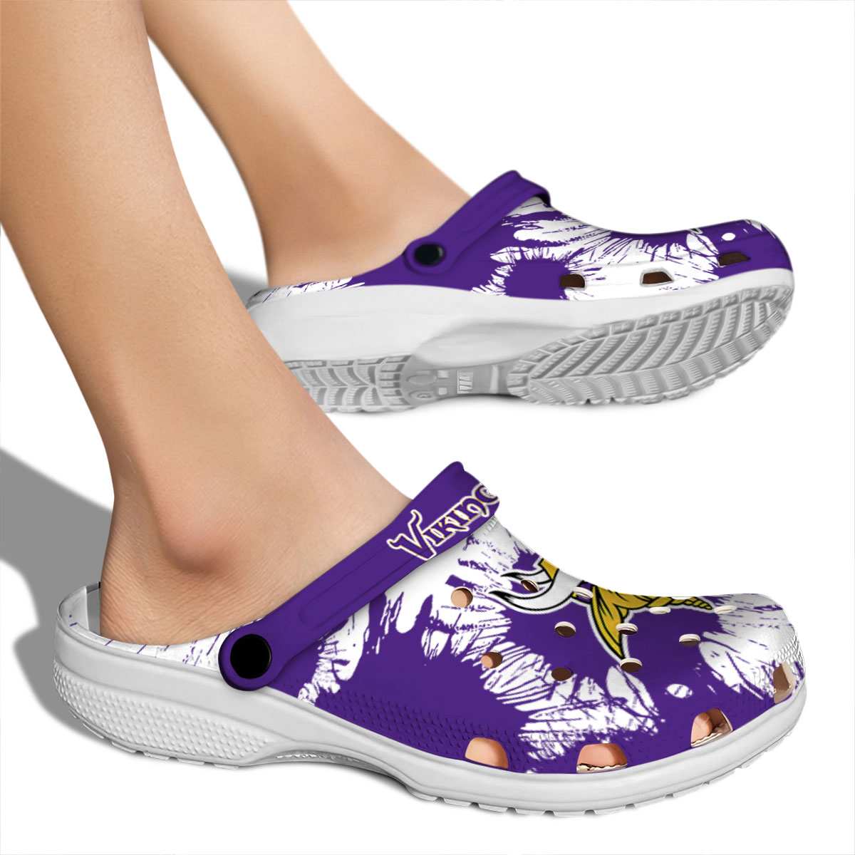 Merchidea Minnesota Vikings NFL Sport Crocs Crocband Clogs Shoes Comfortable For Men Women and Kids