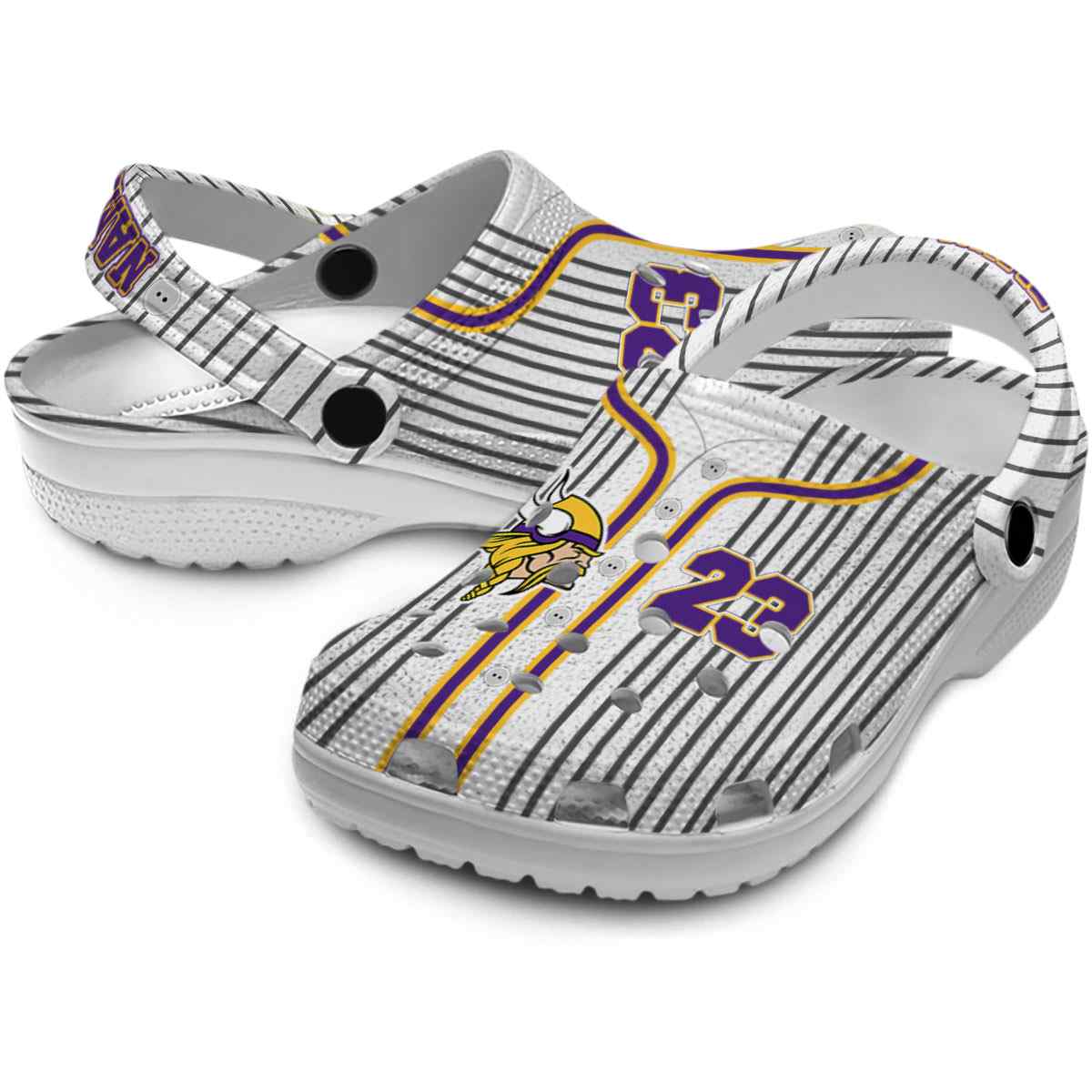 Merchidea Minnesota Vikings NFL Sport Crocs Crocband Clogs Shoes Comfortable For Men Women and Kids