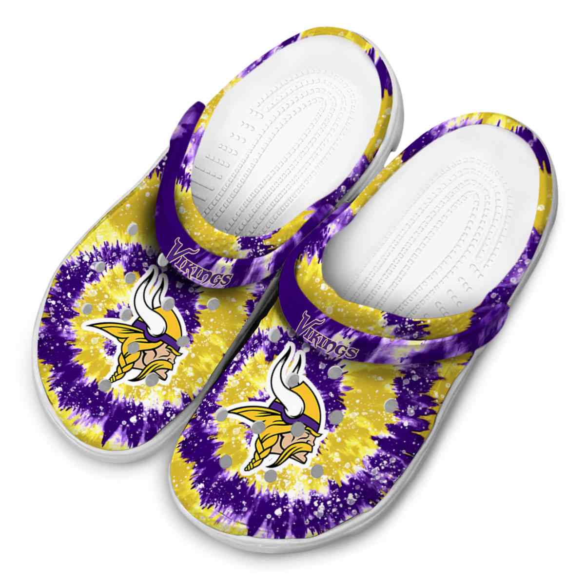 Merchidea Minnesota Vikings NFL Sport Crocs Crocband Clogs Shoes Comfortable For Men Women and Kids