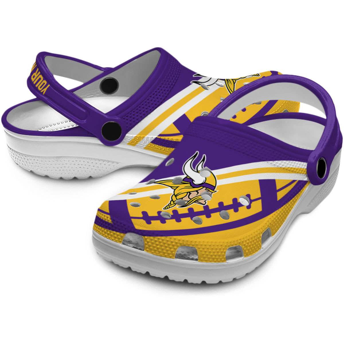 Merchidea Minnesota Vikings NFL Sport Crocs Crocband Clogs Shoes Comfortable For Men Women and Kids