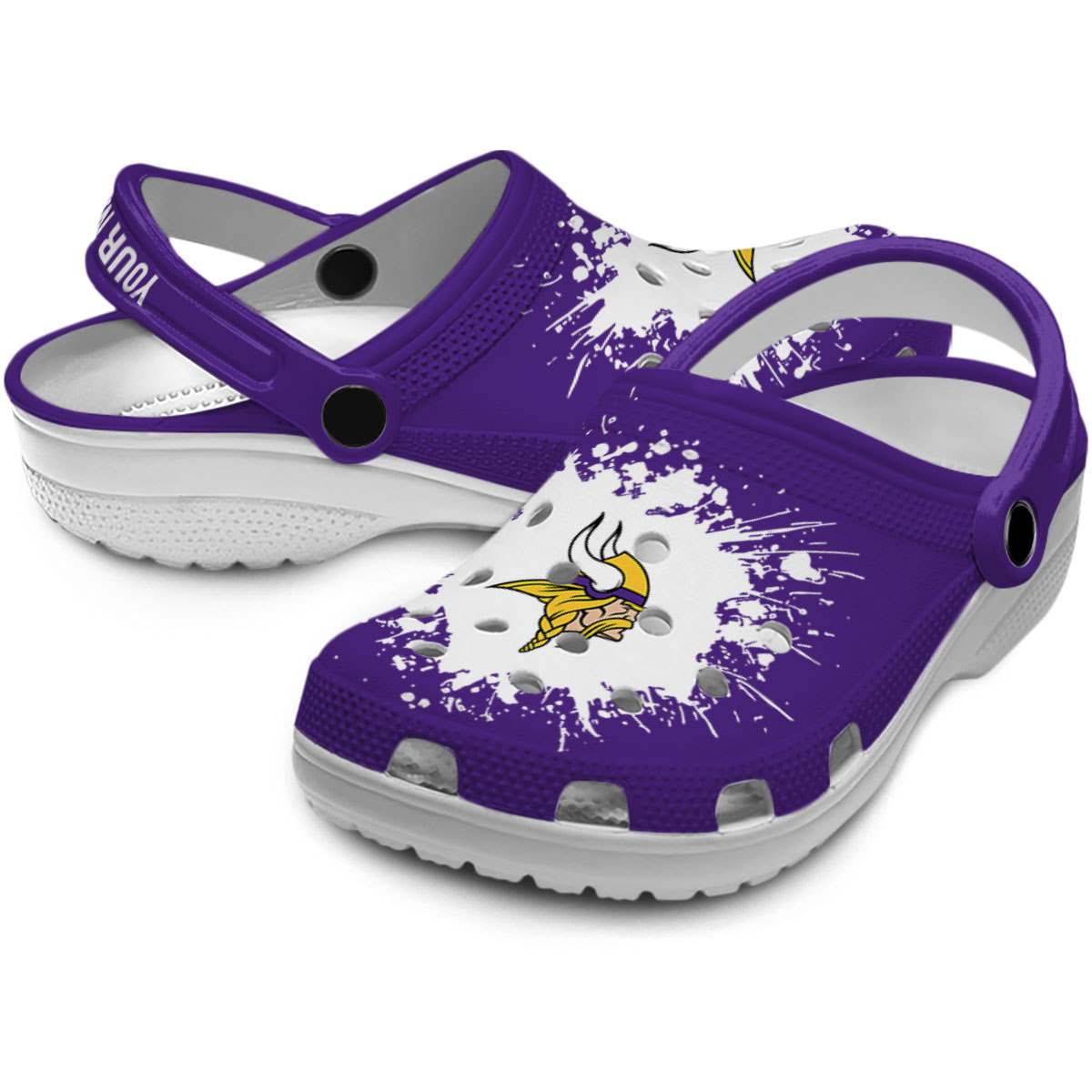 Merchidea Minnesota Vikings NFL Sport Crocs Crocband Clogs Shoes Comfortable For Men Women and Kids
