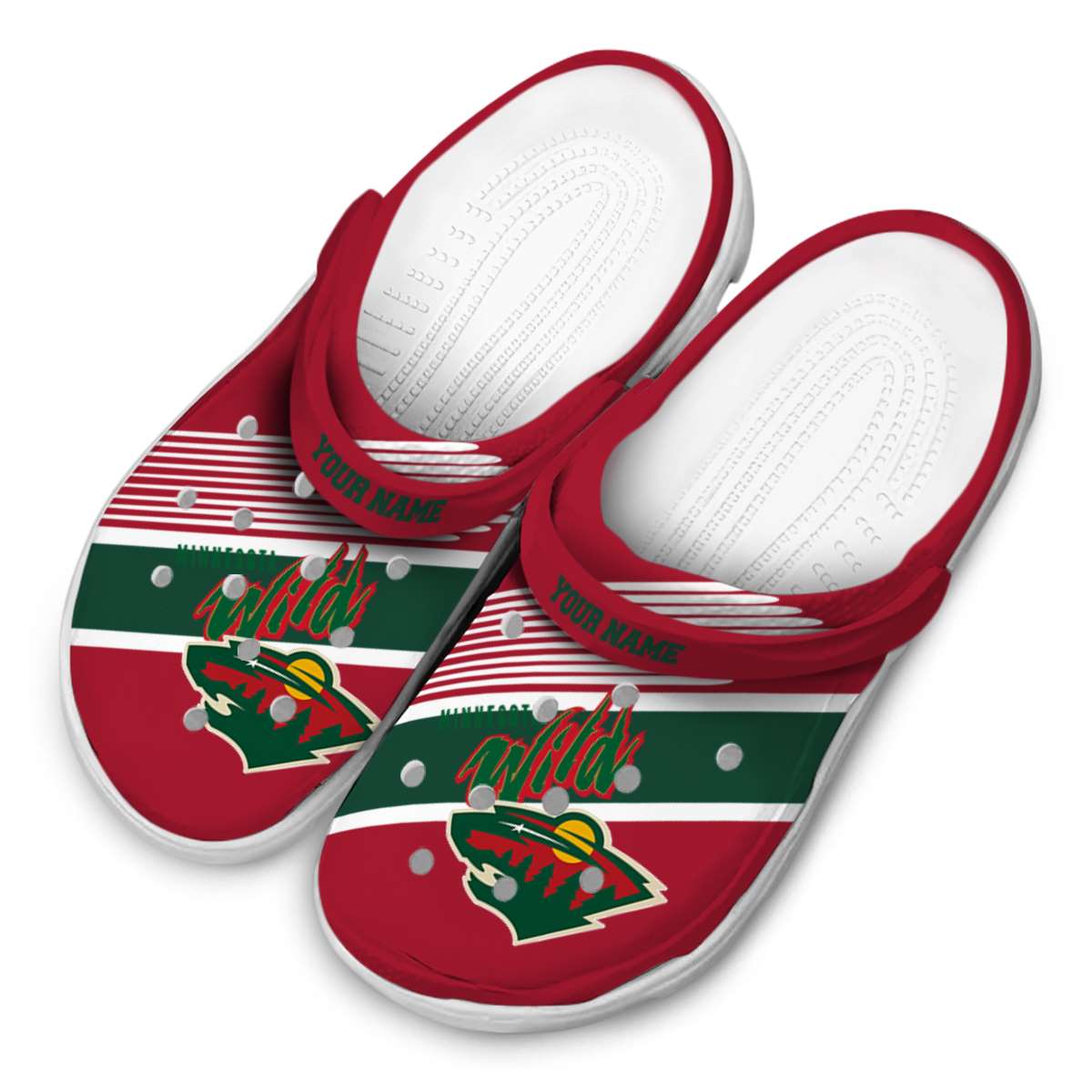 Merchidea Minnesota Wild NHL Sport Crocs Crocband Clogs Shoes Comfortable For Men Women and Kids