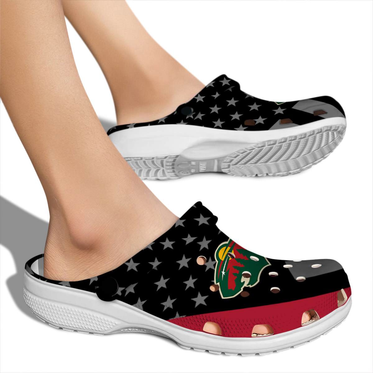 Merchidea Minnesota Wild NHL Sport Crocs Crocband Clogs Shoes Comfortable For Men Women and Kids