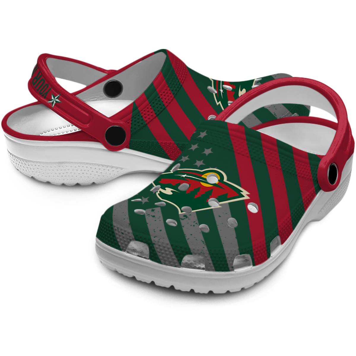 Merchidea Minnesota Wild NHL Sport Crocs Crocband Clogs Shoes Comfortable For Men Women and Kids