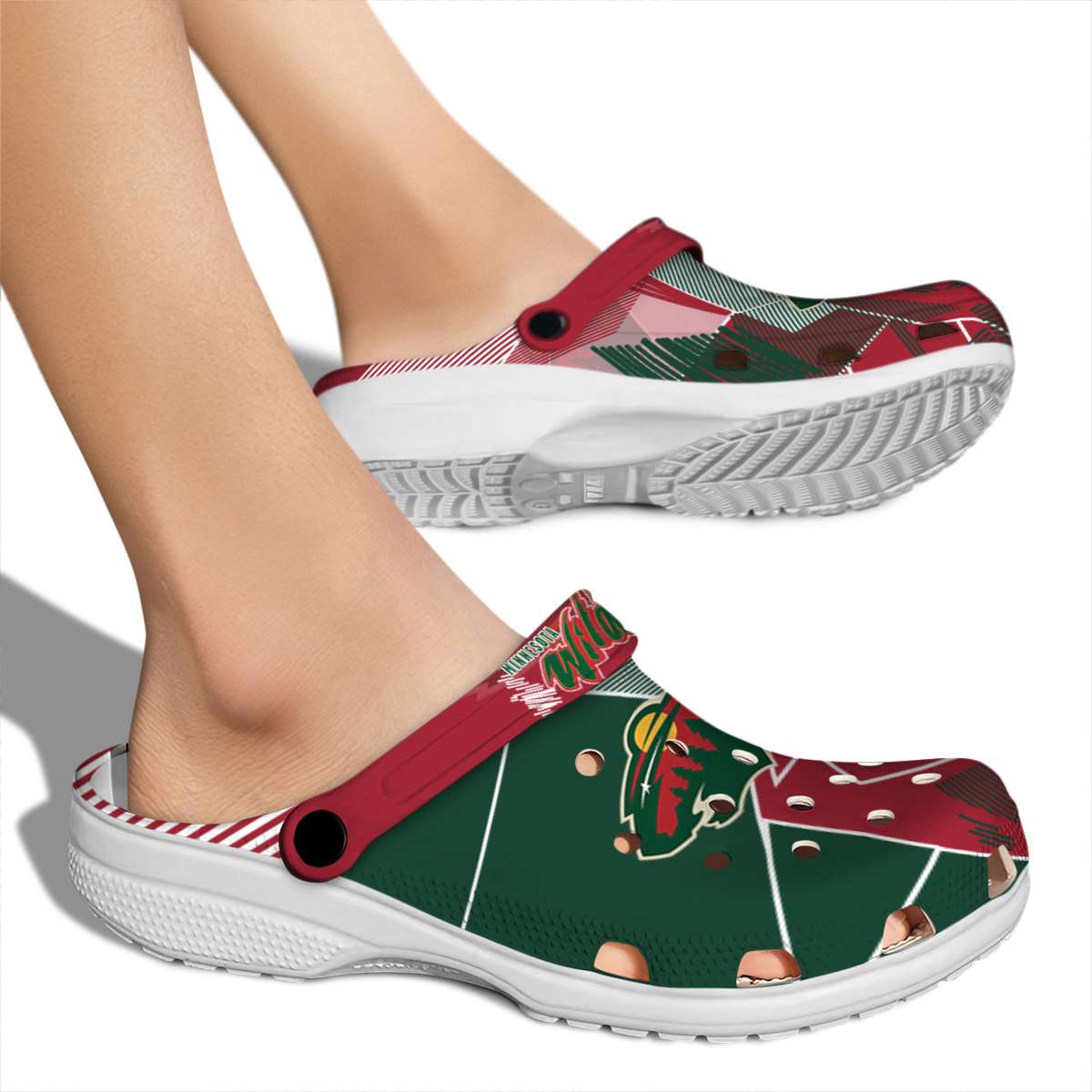 Merchidea Minnesota Wild NHL Sport Crocs Crocband Clogs Shoes Comfortable For Men Women and Kids
