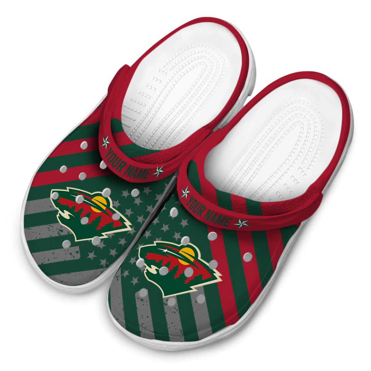 Merchidea Minnesota Wild NHL Sport Crocs Crocband Clogs Shoes Comfortable For Men Women and Kids