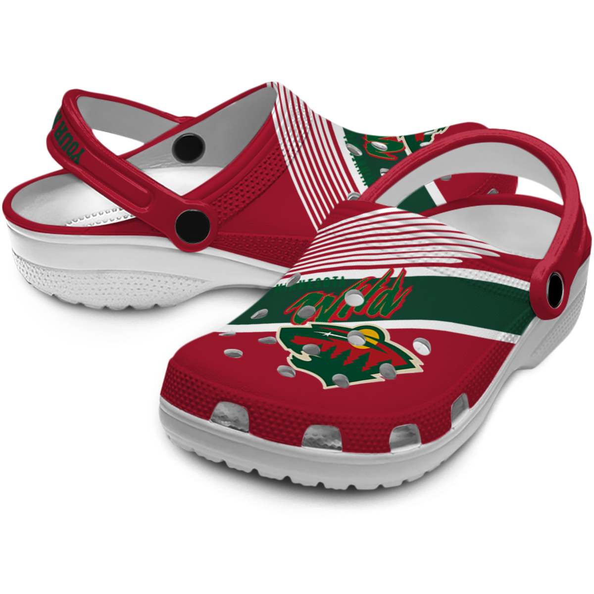 Merchidea Minnesota Wild NHL Sport Crocs Crocband Clogs Shoes Comfortable For Men Women and Kids