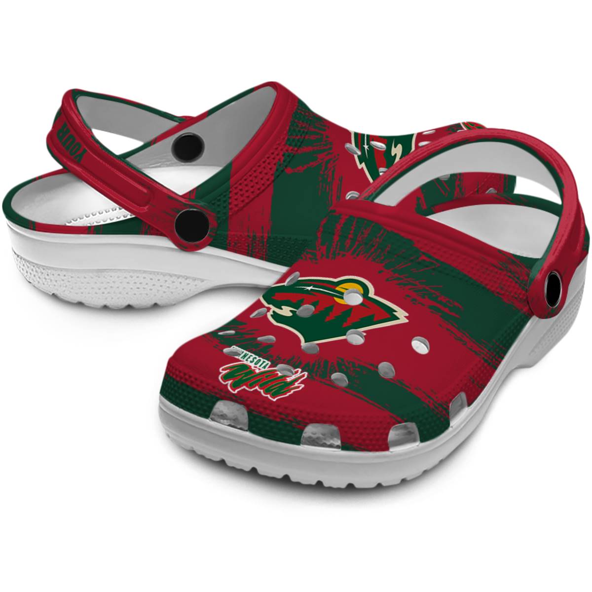 Merchidea Minnesota Wild NHL Sport Crocs Crocband Clogs Shoes Comfortable For Men Women and Kids