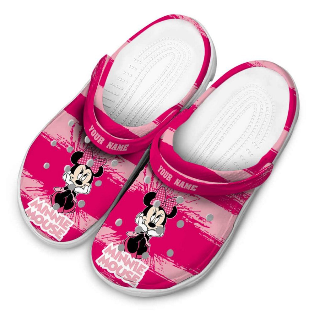 Merchidea Minnie Mouse Cartoon Crocs Crocband Clogs Shoes Comfortable For Men Women and Kids