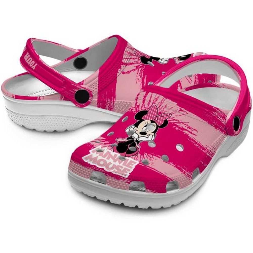 Merchidea Minnie Mouse Cartoon Crocs Crocband Clogs Shoes Comfortable For Men Women and Kids