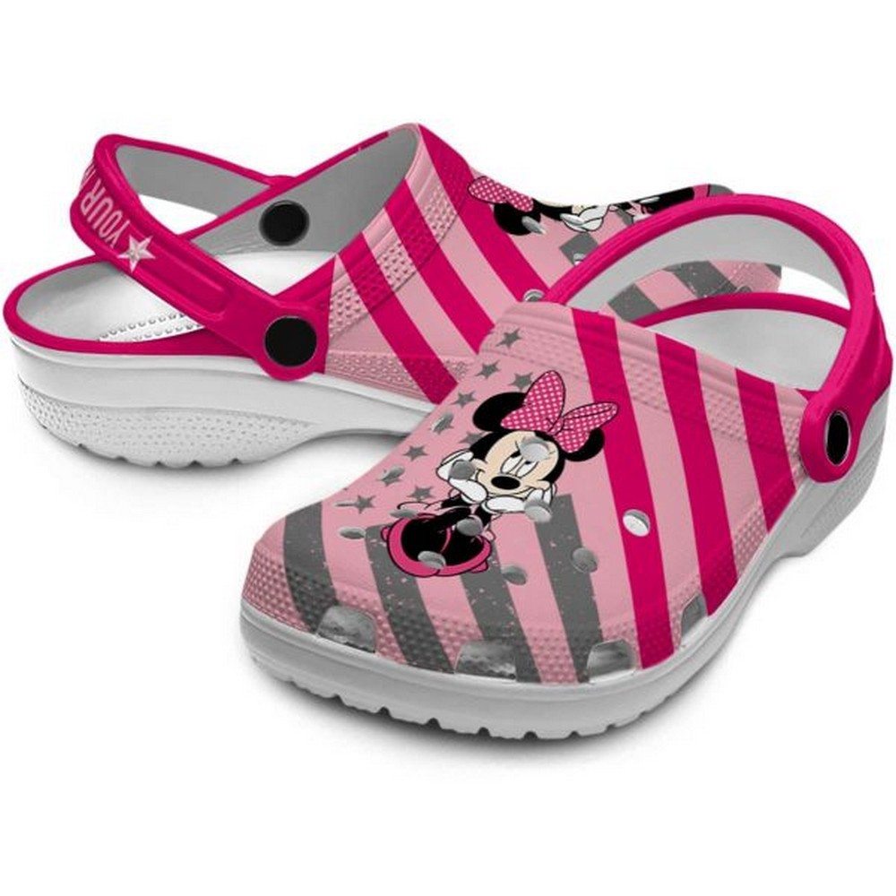 Merchidea Minnie Mouse Cartoon Crocs Crocband Clogs Shoes Comfortable For Men Women and Kids