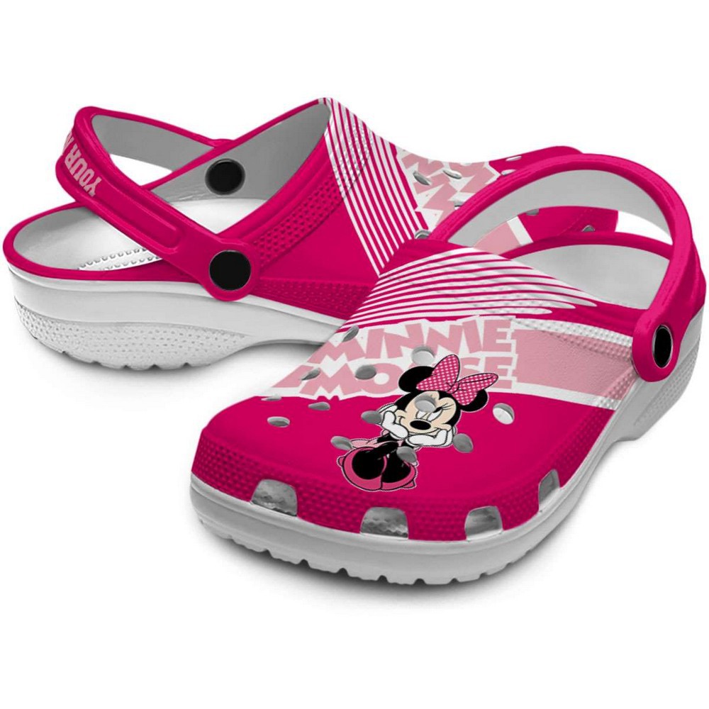Merchidea Minnie Mouse Cartoon Crocs Crocband Clogs Shoes Comfortable For Men Women and Kids