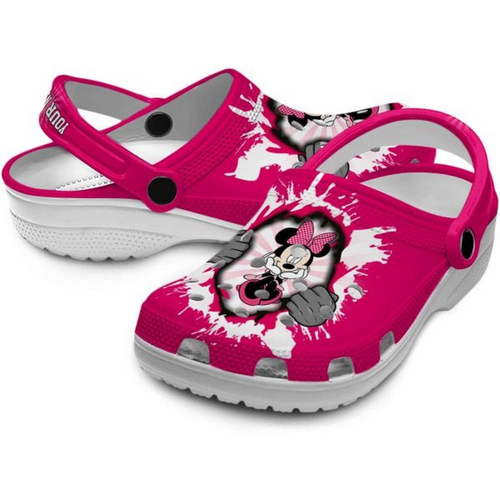 Merchidea Minnie Mouse Cartoon Crocs Crocband Clogs Shoes Comfortable For Men Women and Kids