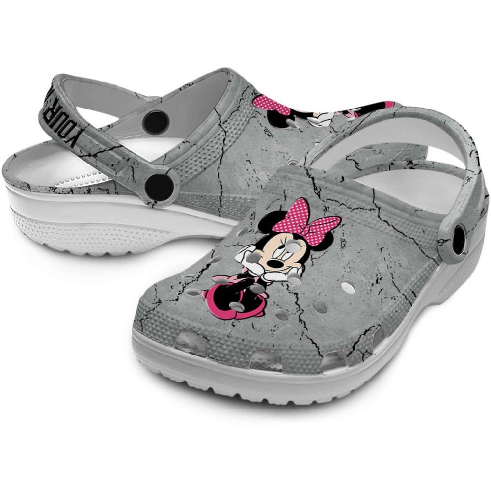 Merchidea Minnie Mouse Cartoon Crocs Crocband Clogs Shoes Comfortable For Men Women and Kids
