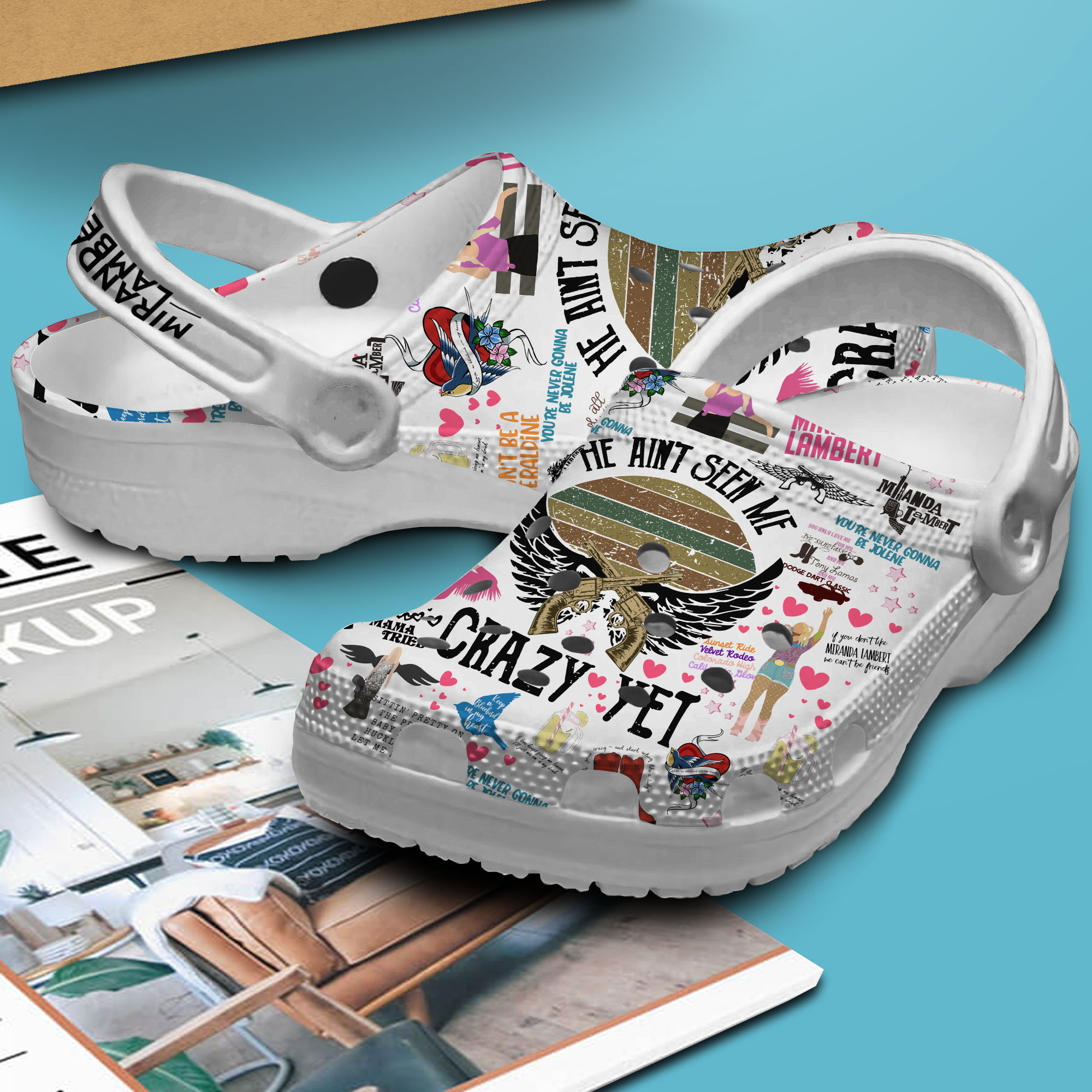 Merchidea Miranda Lambert Music Crocs Crocband Clogs Shoes Comfortable For Men Women and Kids