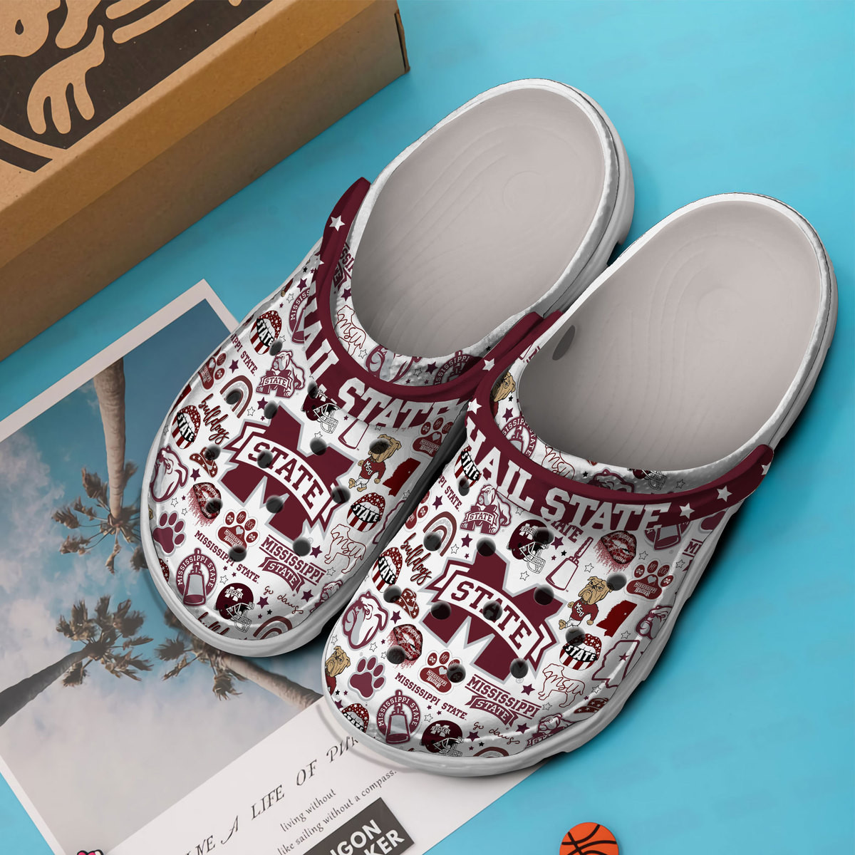 Merchidea Mississippi State Bulldogs NCAA Sport Crocs Crocband Clogs Shoes Comfortable For Men Women and Kids