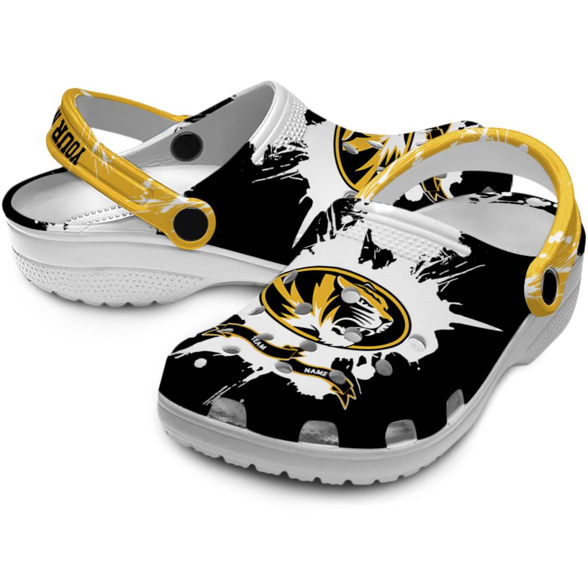 Merchidea Missouri Tigers NCAA Sport Crocs Crocband Clogs Shoes Comfortable For Men Women and Kids