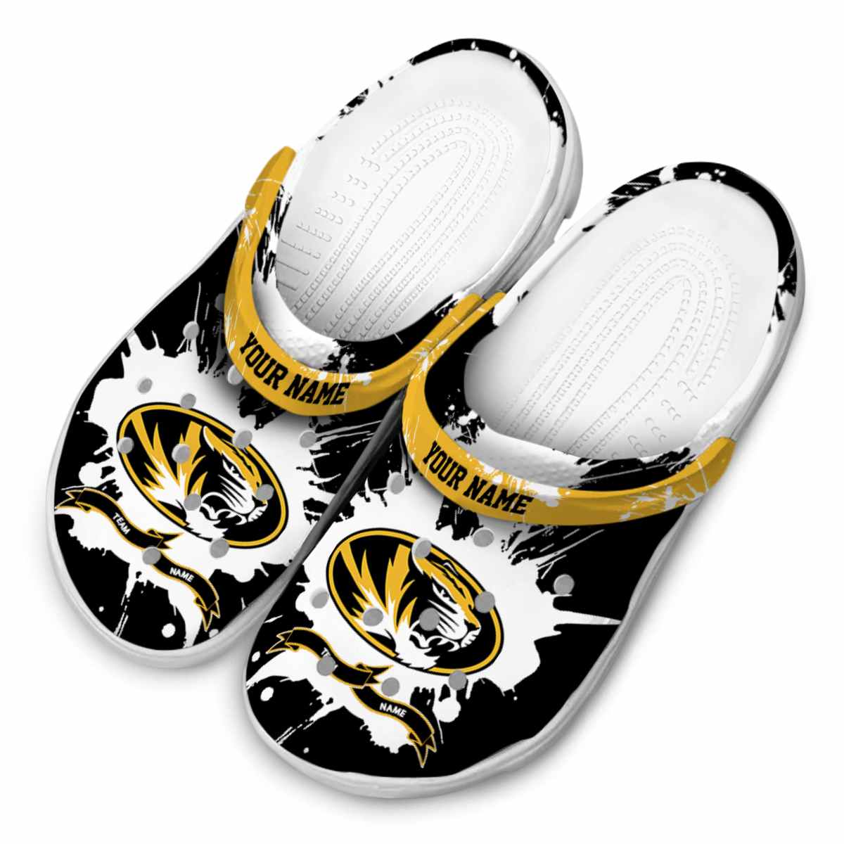 Merchidea Missouri Tigers NCAA Sport Crocs Crocband Clogs Shoes Comfortable For Men Women and Kids