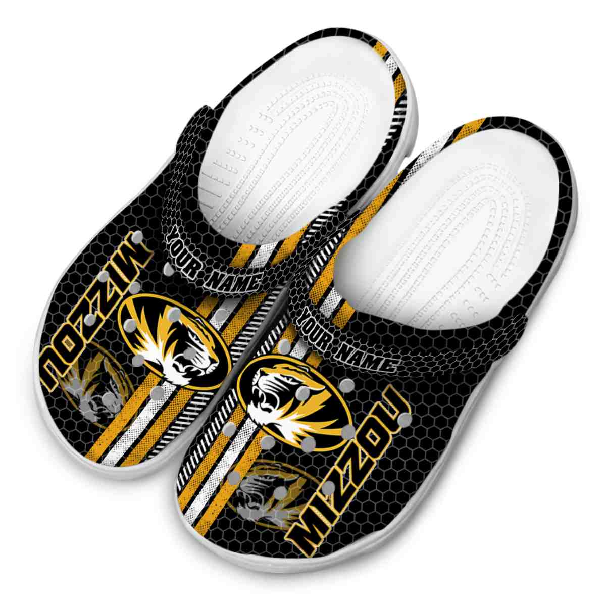 Merchidea Missouri Tigers NCAA Sport Crocs Crocband Clogs Shoes Comfortable For Men Women and Kids