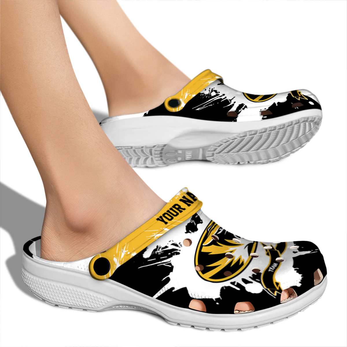 Merchidea Missouri Tigers NCAA Sport Crocs Crocband Clogs Shoes Comfortable For Men Women and Kids