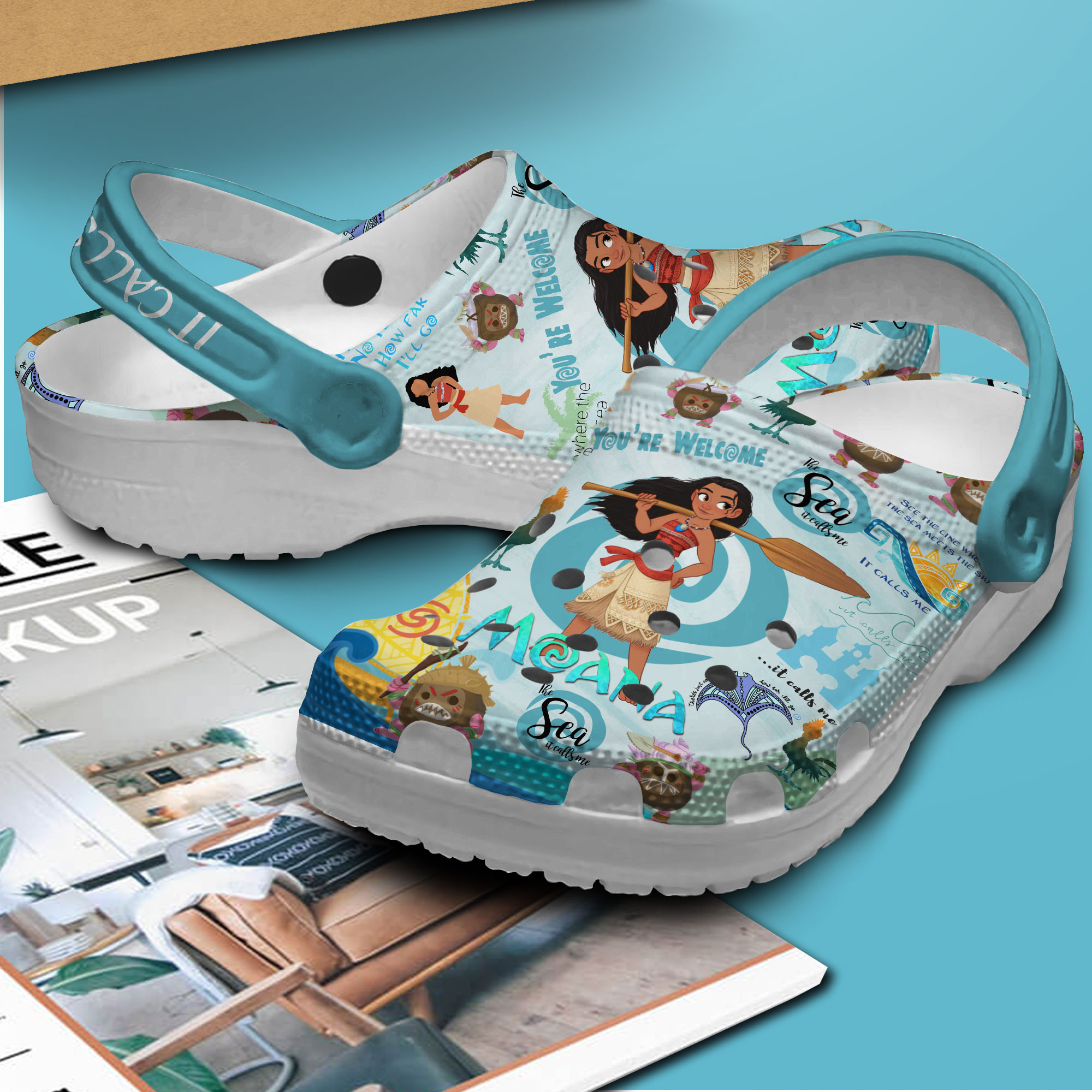 Merchidea Moana Cartoon Crocs Crocband Clogs Shoes Comfortable For Men Women and Kids