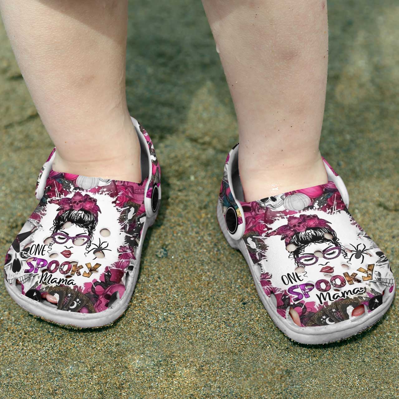 Merchidea Momlife Spooky Mama Crocs Crocband Clogs Shoes Comfortable For Men Women and Kids