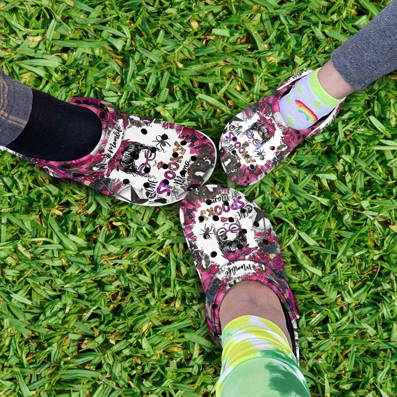 Merchidea Momlife Spooky Mama Crocs Crocband Clogs Shoes Comfortable For Men Women and Kids