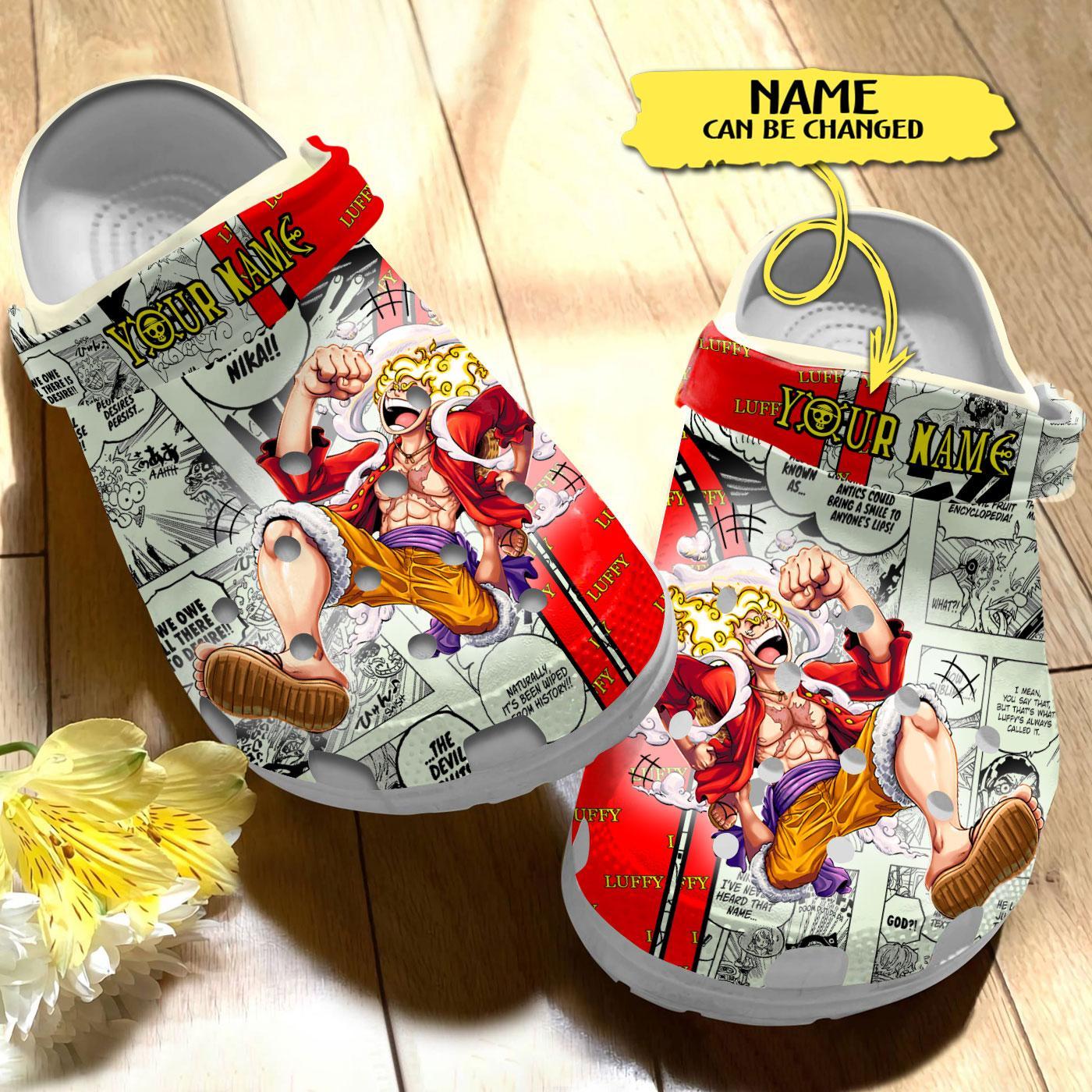 Merchidea Monkey D. Luffy One Piece Anime Crocs Crocband Clogs Shoes Comfortable For Men Women and Kids