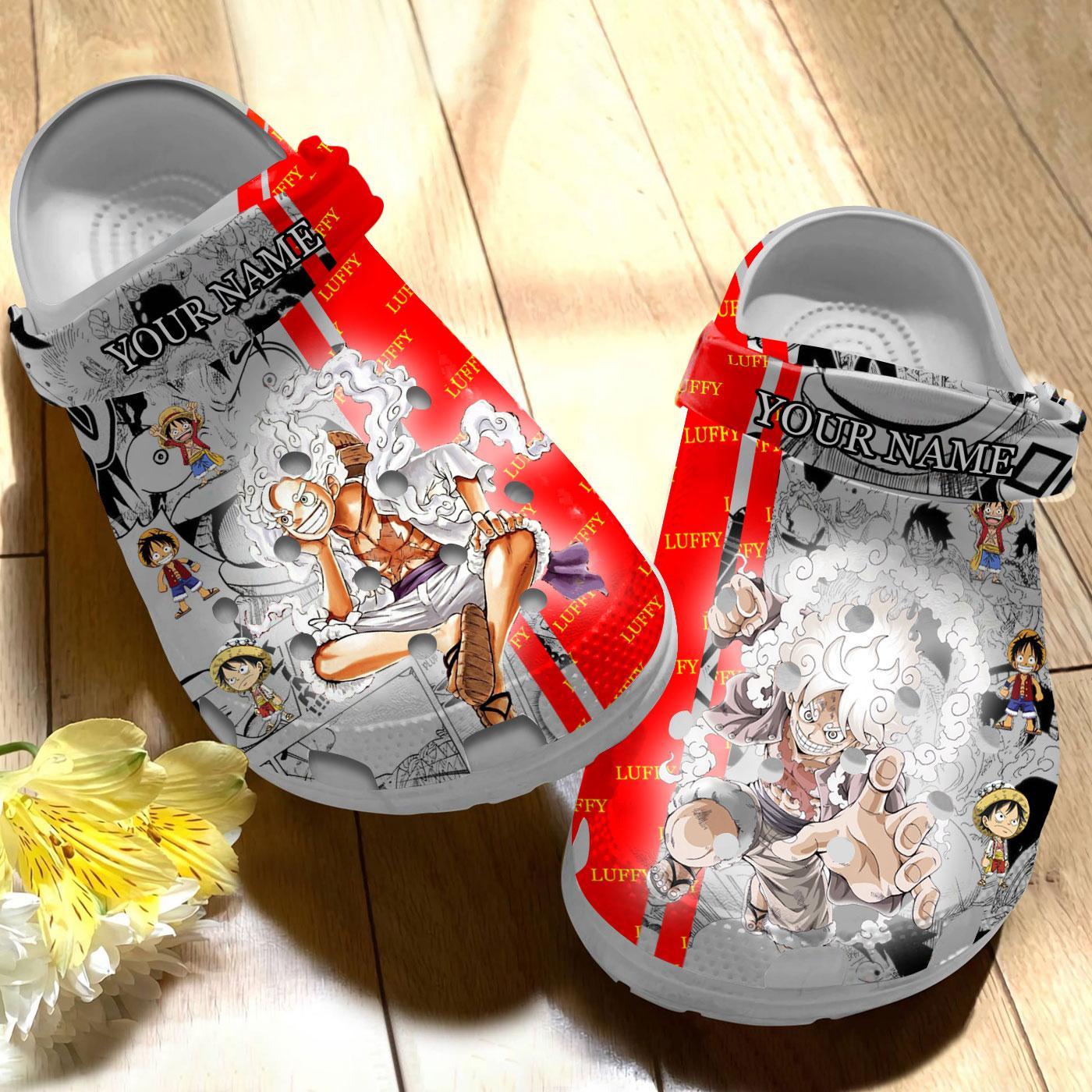 Merchidea Monkey D. Luffy One Piece Anime Crocs Crocband Clogs Shoes Comfortable For Men Women and Kids