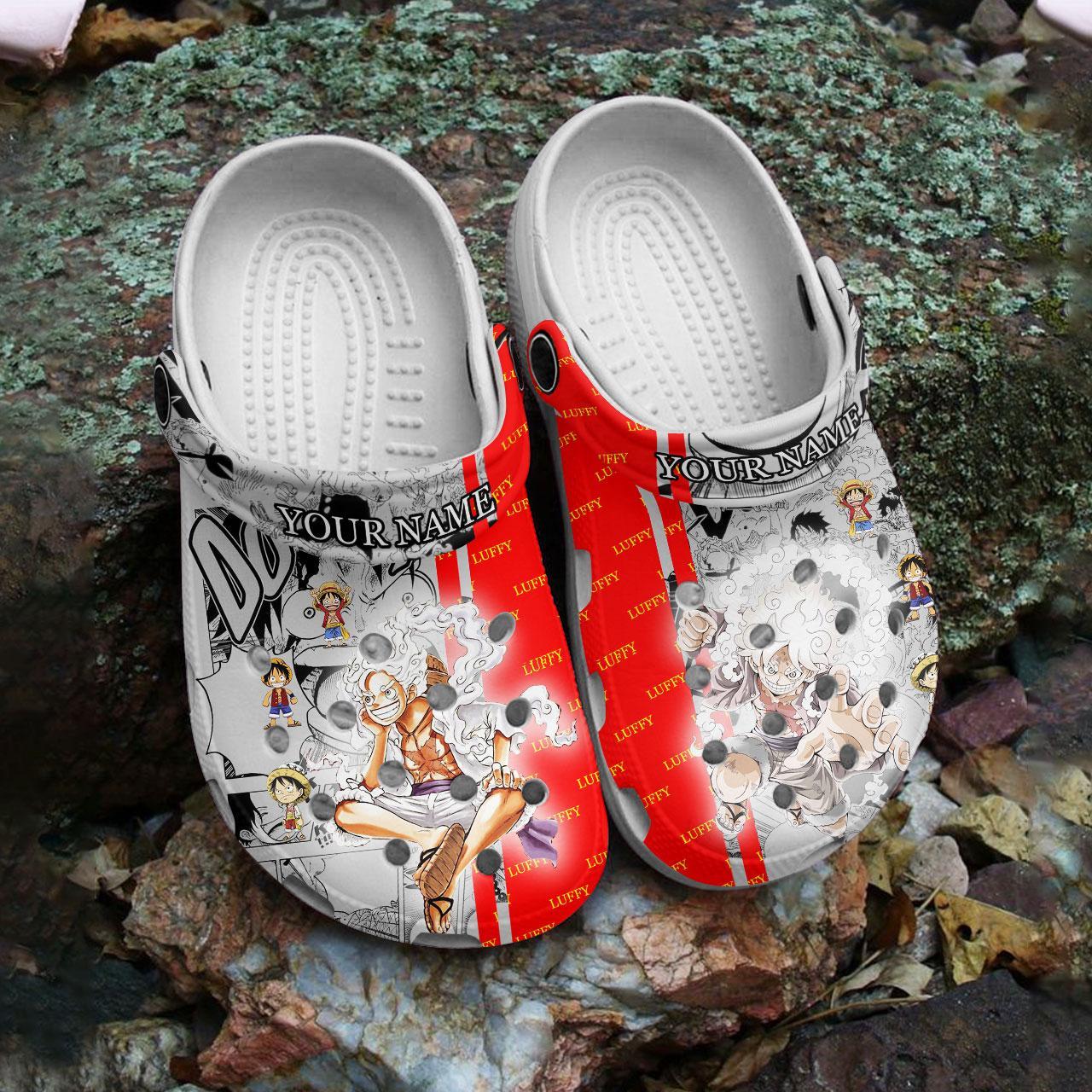 Merchidea Monkey D. Luffy One Piece Anime Crocs Crocband Clogs Shoes Comfortable For Men Women and Kids