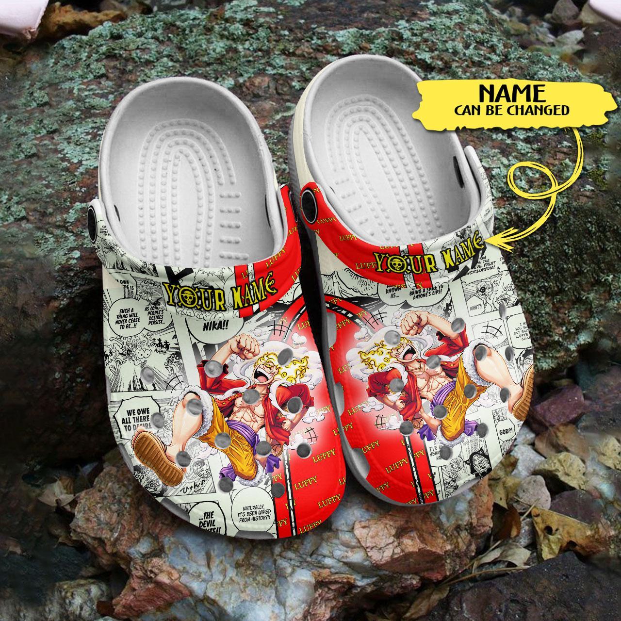 Merchidea Monkey D. Luffy One Piece Anime Crocs Crocband Clogs Shoes Comfortable For Men Women and Kids