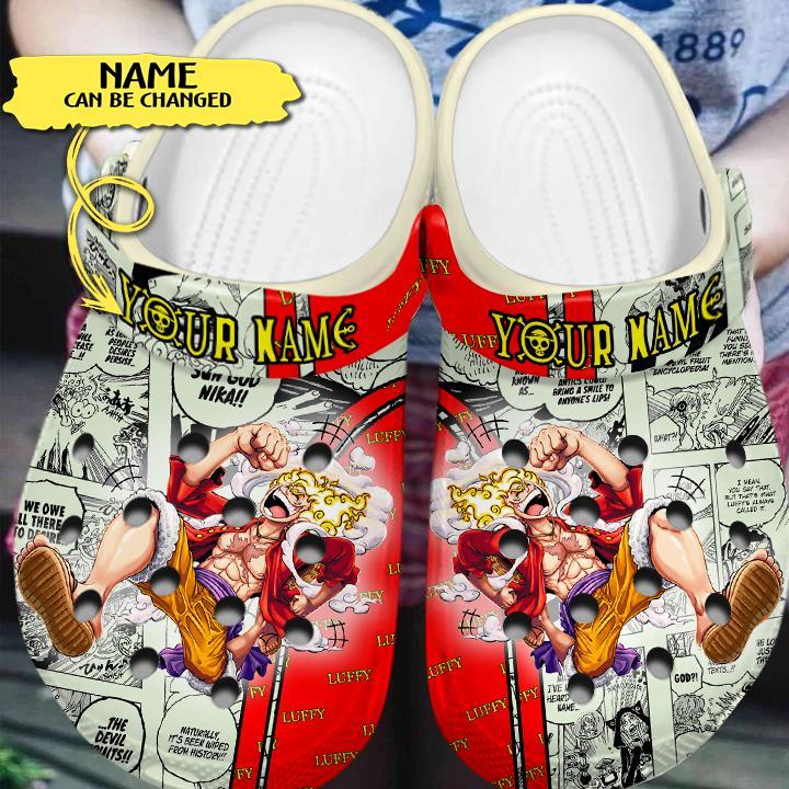 Merchidea Monkey D. Luffy One Piece Anime Crocs Crocband Clogs Shoes Comfortable For Men Women and Kids