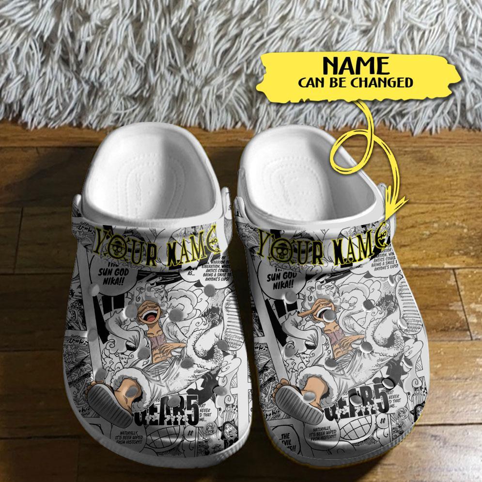 Merchidea Monkey D. Luffy One Piece Anime Crocs Crocband Clogs Shoes Comfortable For Men Women and Kids