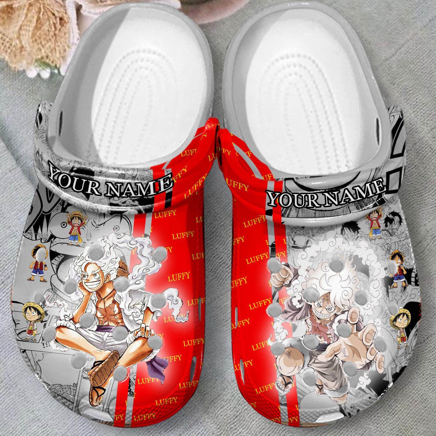 Merchidea Monkey D. Luffy One Piece Anime Crocs Crocband Clogs Shoes Comfortable For Men Women and Kids
