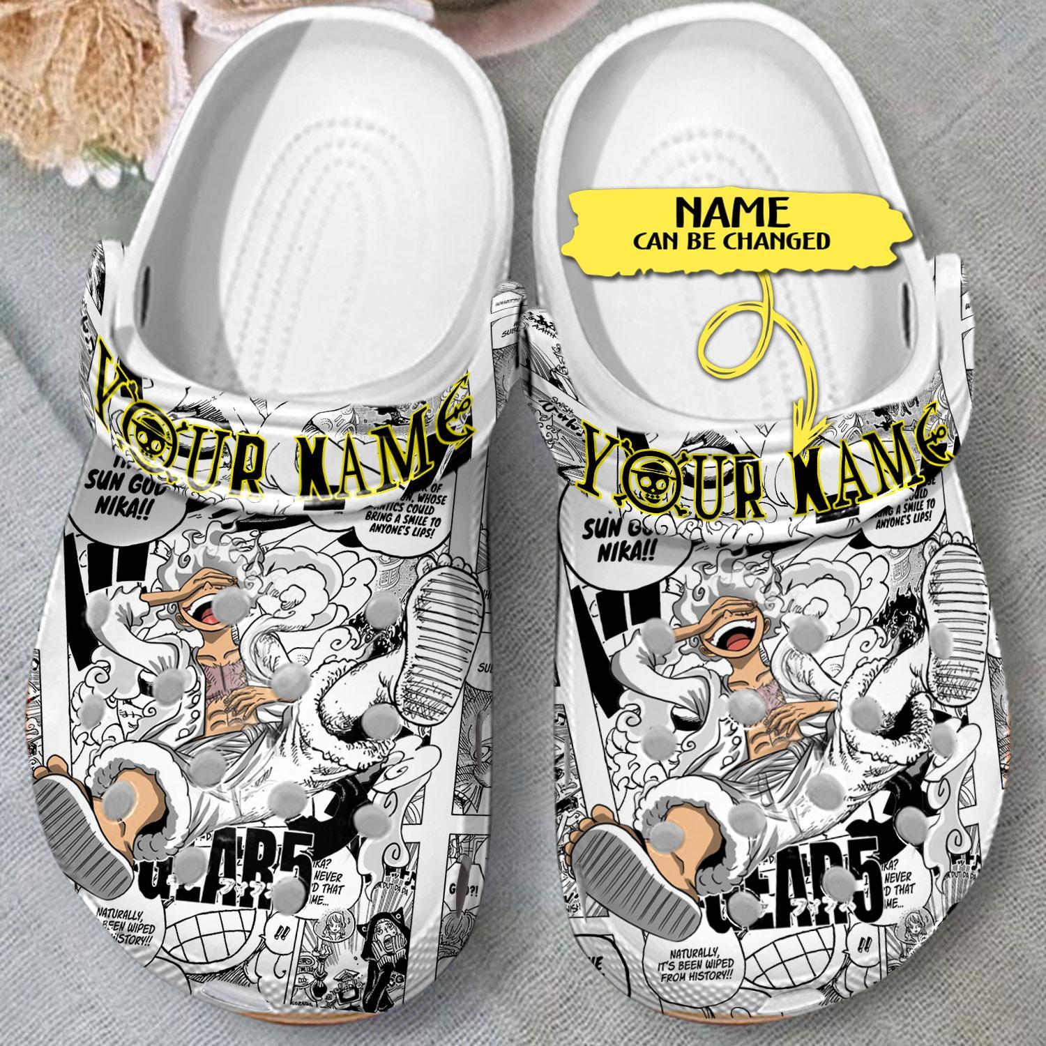 Merchidea Monkey D. Luffy One Piece Anime Crocs Crocband Clogs Shoes Comfortable For Men Women and Kids